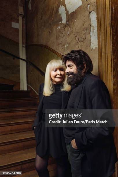 Marianne Weitzmann and writer Marek Halter are photographed for Paris Match on November 17, 2022 in Paris, France.