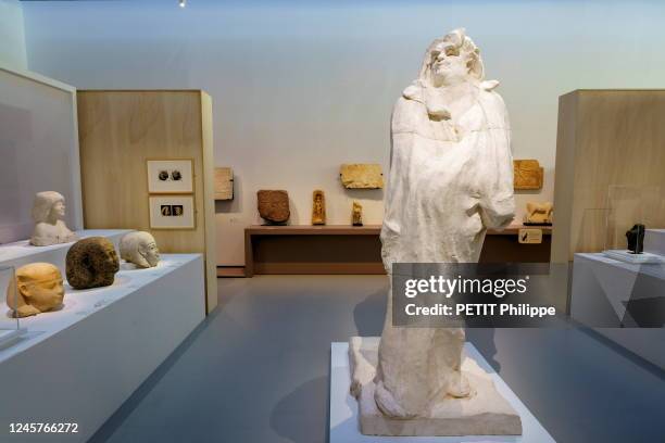 At the exhibition "Rêve d'Egypte" in the Rodin Museum, here, "Le monument à Balzac", Rodin, plaster is photographed for Paris Match on October 20,...