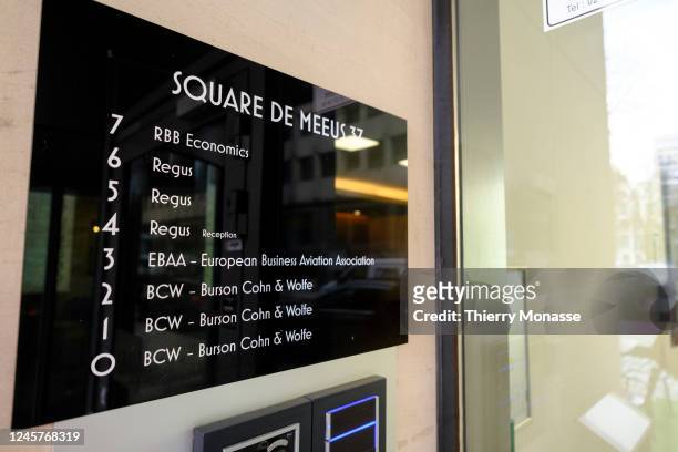 The seat of Burson Cohn & Wolfe Sprl Europe headquarter is seen on December 21, 2022 in Brussels, Belgium. BCW Brussels specialises integrated public...