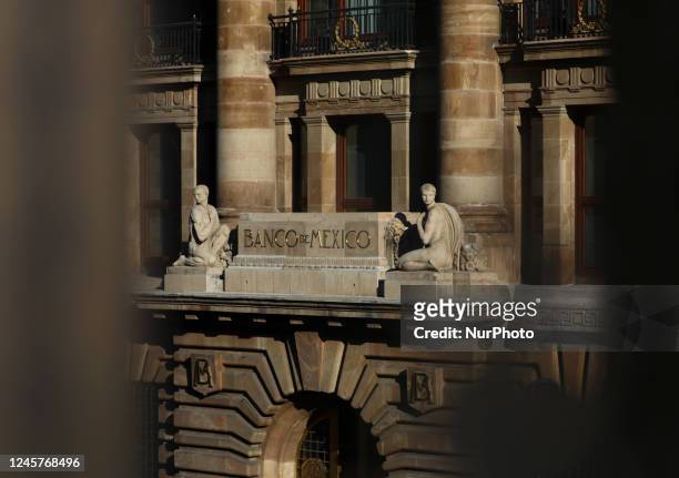 The Bank of Mexico logo is seen on the facade of an office building in downtown Mexico City. Mexico, Wednesday, December 21, 2022. The Bank of Mexico...