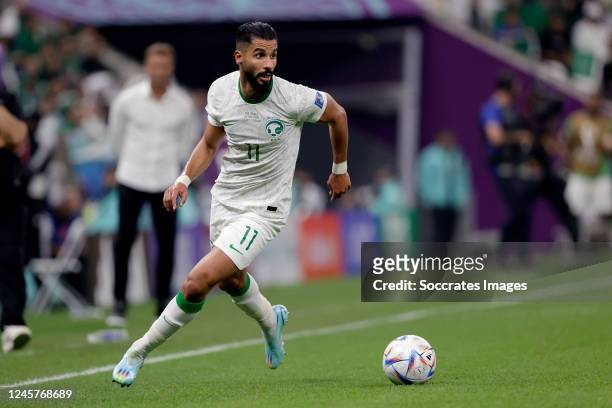 Saleh Al Shehri of Saudi Arabia during the World Cup match between Saudi Arabia v Mexico at the Lusail Stadium on November 30, 2022 in Lusail Qatar