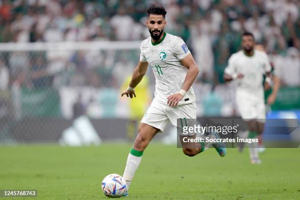 Saleh Al Shehri of Saudi Arabia during the World Cup match between Saudi Arabia v Mexico at the Lusail Stadium on November 30, 2022 in Lusail Qatar