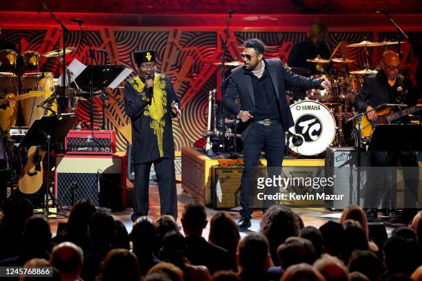 In this image released on December 21, Jimmy Cliff and Shaggy perform onstage during Homeward Bound: A GRAMMY Salute To The Songs Of Paul Simon at...