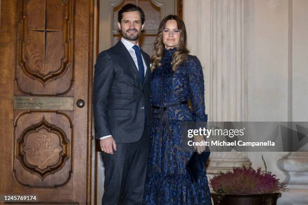 Prince Carl Philip and Princess Sofia of Sweden attend the concert "Christmas in Vasastan" at Gustaf Vasa Church on December 21, 2022 in Stockholm,...