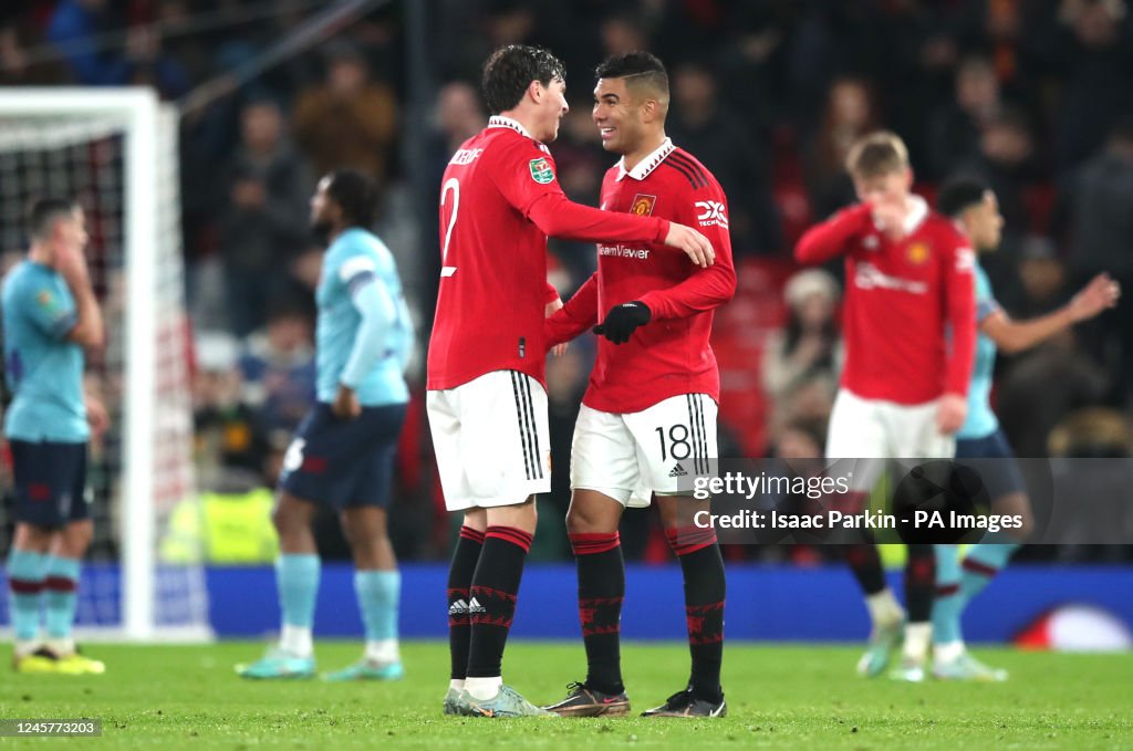 Manchester United's Casemiro and Victor Lindelof celebrate victory... News Photo - Getty Images