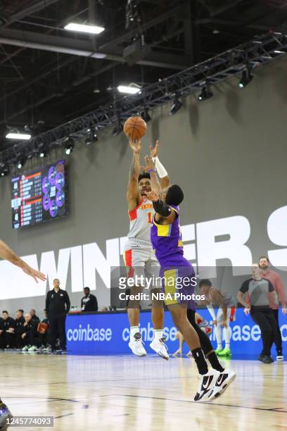 Tyson Etienne of the College Park Skyhawks shoots the ball during the game against the South Bay Lakers during the 2022-23 G League Winter Showcase...