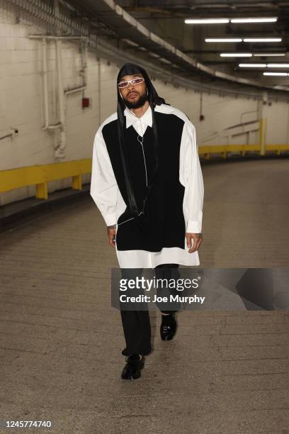 Gary Trent Jr. #33 of the Toronto Raptors arrives to the arena before the game against the New York Knicks on December 21, 2022 at Madison Square...