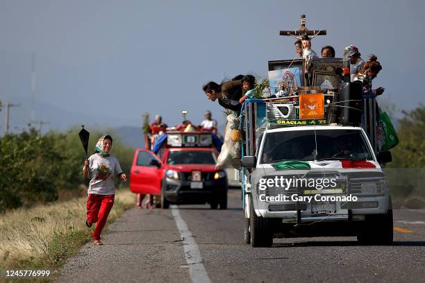 Mari Jimenez , of San Juan Chamula, Chiapas, makes a pilgramage along with others in honor of the Virgin of Juquila, on Thursday, Dec. 8, 2022 in La...