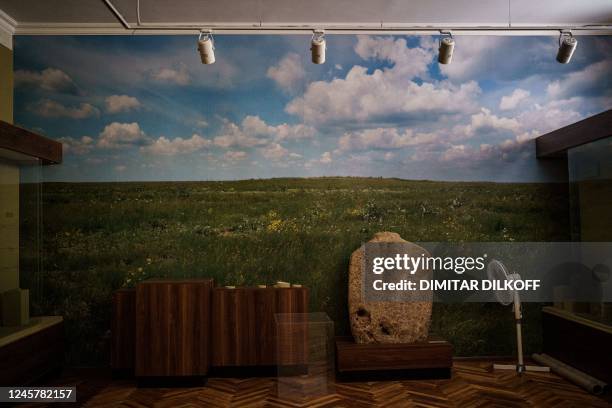 This photograph taken on December 22 shows a looted museum halls at the Kherson Regional Museum, which specializes in local history and natural...