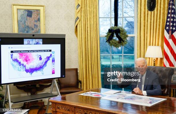 President Joe Biden speaks in the Oval Office of the White House in Washington, DC, US, on Thursday, Dec. 22, 2022. A monstrous once-in-a-decade...