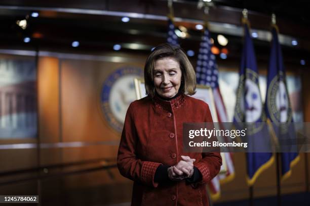 House Speaker Nancy Pelosi, a Democrat from California, departs after a news conference at the US Capitol in Washington, DC, US, on Thursday, Dec....