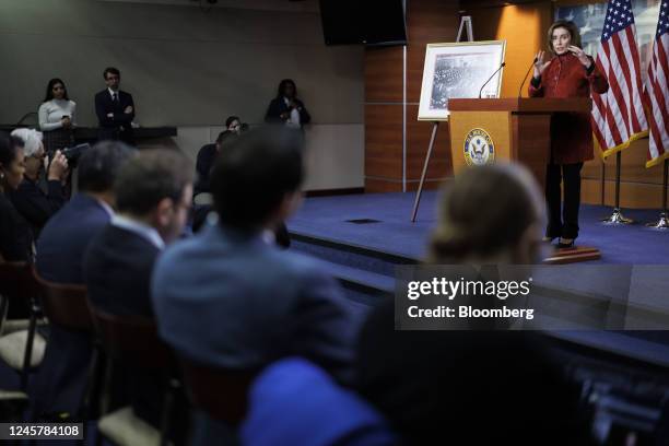 House Speaker Nancy Pelosi, a Democrat from California, speaks during a news conference at the US Capitol in Washington, D.C., US, on Thursday, Dec....