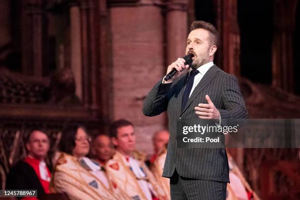 In this photo released on December 22, Alfie Boe performs during the 'Together at Christmas' Carol Service at Westminster Abbey on December 15, 2022...
