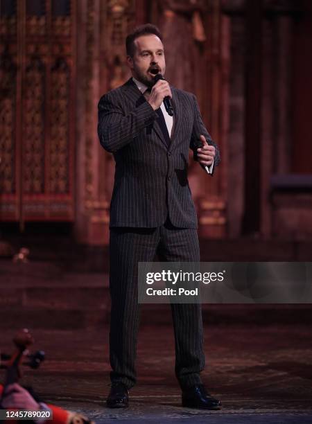 In this photo released on December 22, Alfie Boe, alongside Melanie C , performing the carol Silent Night, during the 'Together at Christmas' Carol...