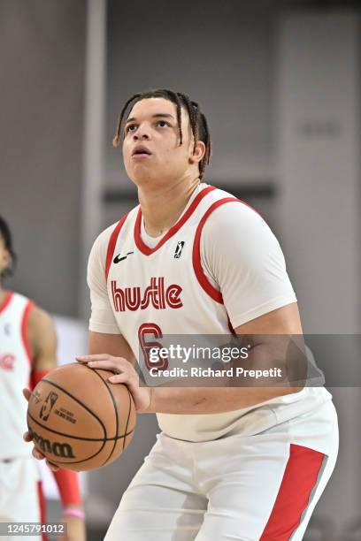 Kenny Lofton Jr. #6 of the Memphis Hustle shoots a free throw during the game against the Motor City Cruise during the 2022-23 G League Winter...