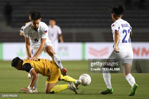 Sandro Reyes Body Sandro Reyes of the Philippines fights for the ball with Hakeme Yazid ...