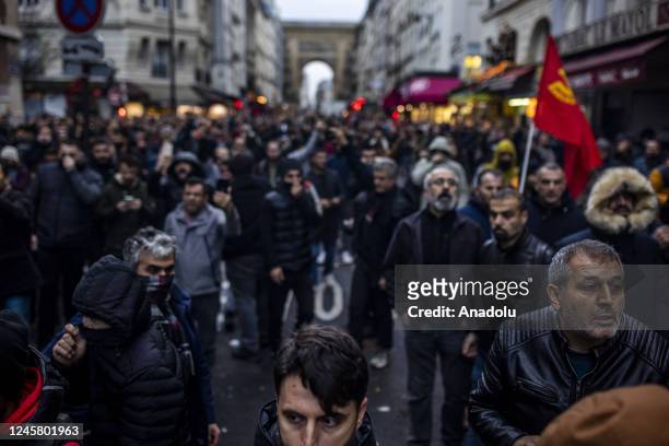 Supporters of PKK, listed as a terrorist organization by Turkiye, US and EU, clash with French Riot Police as violence broke out after a gunman...