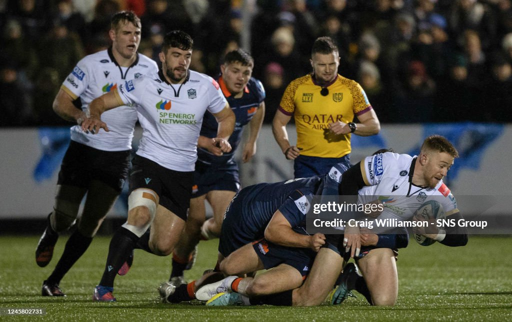 Kyle Inclair Rugby Glasgow Warriors' Kyle Steyn is tackled during a BKT United Rugby ...