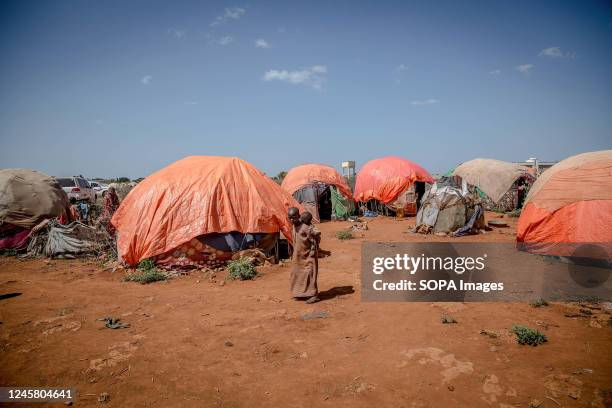 Tents seen at a camp for displaced people in Baidoa. The Horn of African country is suffering from its worst drought in decades, with millions of...