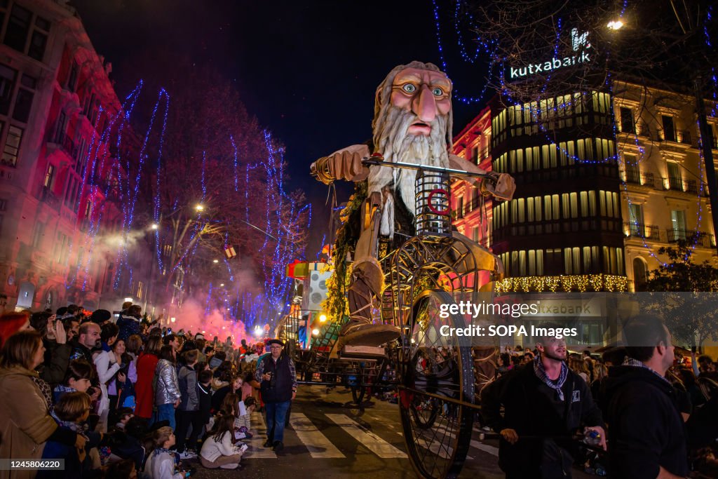 Basque Mythos Basajaun float, the lord of the forest in Basque mythology, during ...