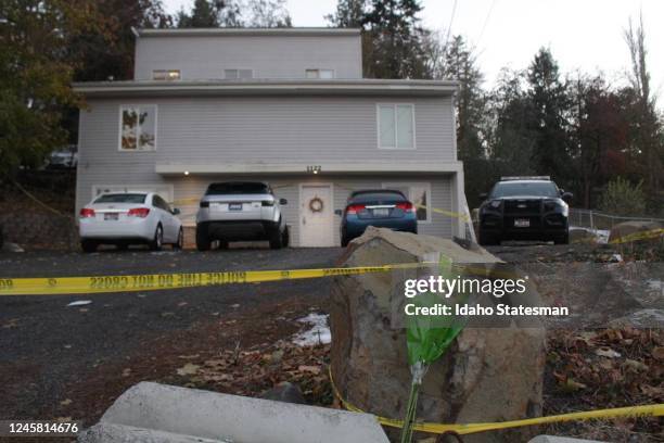 Four University of Idaho students were found dead in this house on King Road in Moscow. Police are investigating the quadruple homicide.