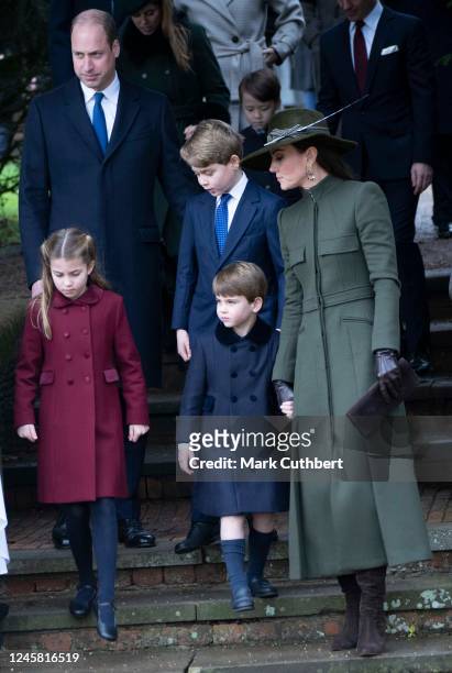 Prince William, Prince of Wales and Catherine, Princess of Wales with Prince George of Wales, Prince Louis of Wales and Princess Charlotte of Wales...