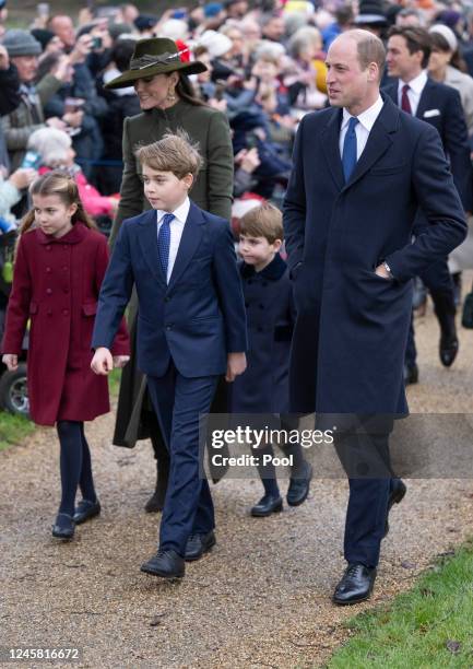 Prince William, Prince of Wales and Catherine, Princess of Wales with Prince George of Wales, Princess Charlotte of Wales and Prince Louis of Wales...