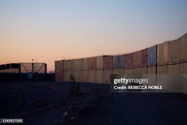 Outgoing Arizona Gov. Doug Duceys shipping container border wall set to be removed by January 4, 2023 snakes along the US-Mexico border between...