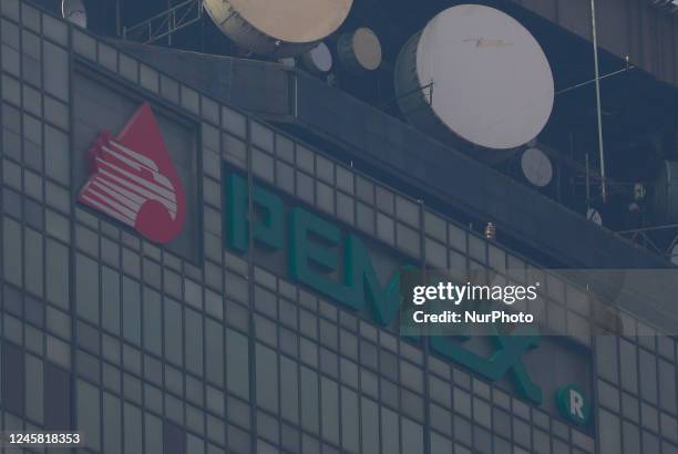 The logo of Mexican state oil company Pemex is pictured at its headquarters in Mexico City. Mexico, Sunday, December 25, 2022. Petroleos Mexicanos...