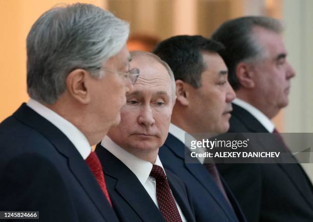 Russian President Vladimir Putin attends an informal meeting of the heads of state of the Commonwealth of Independent States at the Boris Yeltsin...