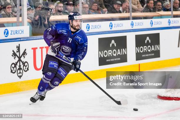 Jesse Virtanen of HC Ambri-Piotta in action during the match between HC Ambri-Piotta and Orebro HK at Hockey Club Davos on December 26, 2022 in...