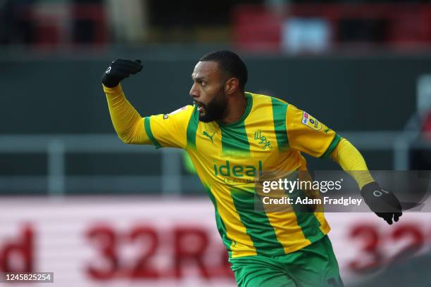Matt Phillips of West Bromwich Albion celebrates after scoring a goal to make it 0-1 during the Sky Bet Championship between Bristol City and West...