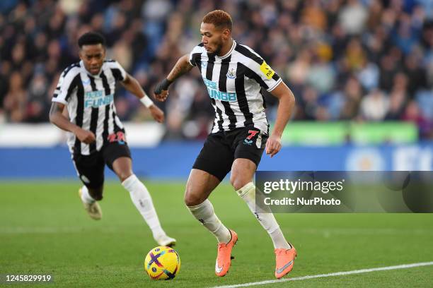 Joelinton of Newcastle United in action during the Premier League match between Leicester City and Newcastle United at the King Power Stadium,...