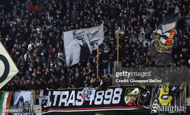 Fans of Ascoli Calcio 1898 FC during the Serie B match between Ascoli Calcio 1898 FC and Reggina 1914 at Stadio Cino e Lillo Del Duca on December 26,...