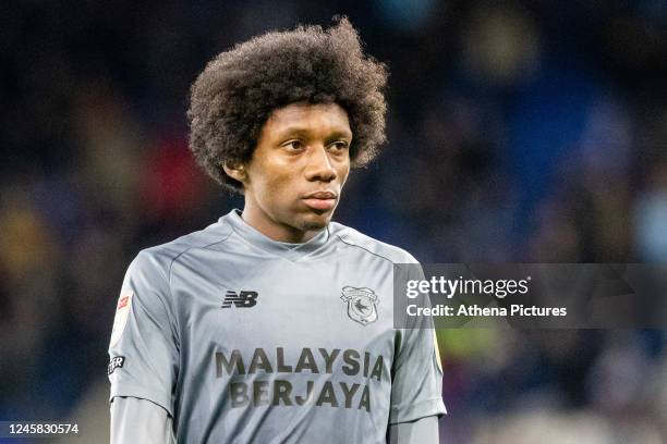 Jaden Philogene of Cardiff City during the Sky Bet Championship match between Cardiff City and Queens Park Rangers at the Cardiff City Stadium on...