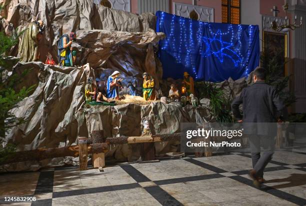 Nativity Scene inside the Basilica of St. Francis of Assisi in Krakow, seen on St Stephen's Day. On Monday, December 26 in Krakow, Lesser Poland...