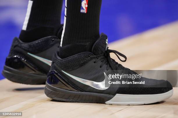 Sneakers worn by John Wall of the LA Clippers during the game against the Detroit Pistons on December 26, 2022 at Little Caesars Arena in Detroit,...