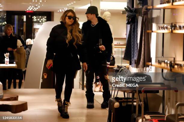 Mariah Carey and Bryan Tanaka are seen shopping on December 23, 2022 in Aspen, Colorado.