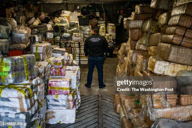 Officials from Mexicos attorney generals office unloaded hundreds of pounds of fentanyl and meth seized near Ensenada in October at their headquarter...