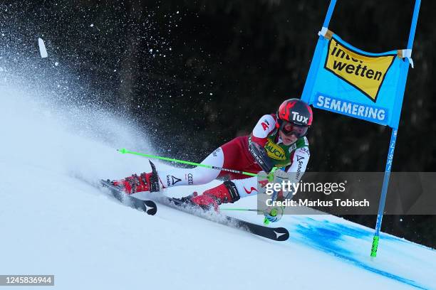 Stephanie Brunner of Austria competes during the Audi FIS Alpine Ski World Cup Women´s Giant Slalom on December 27, 2022 in Semmering, Austria.