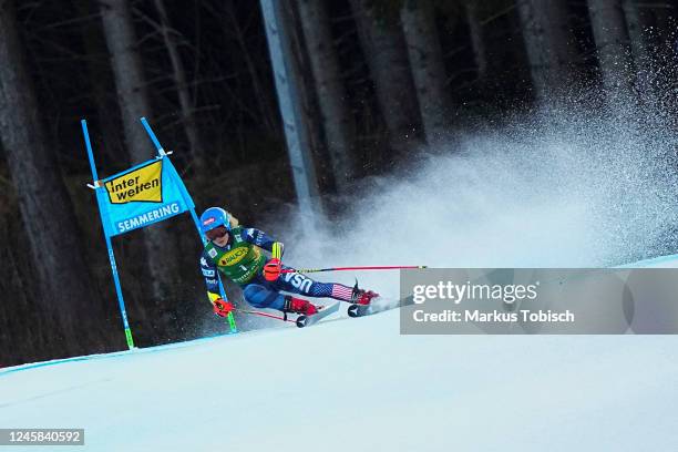 Mikaela Shiffrin of United States competes during the Audi FIS Alpine Ski World Cup Women´s Giant Slalom on December 27, 2022 in Semmering, Austria.