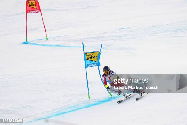 Elisabeth Kappaurer of Austria competes during the Audi FIS Alpine Ski World Cup Women´s Giant Slalom on December 28, 2022 in Semmering, Austria.
