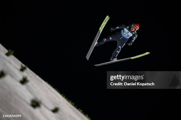 Markus Eisenbichler of Germany competes during the qualification round for the Four Hills Tournament Men Oberstdorf on December 28, 2022 in...