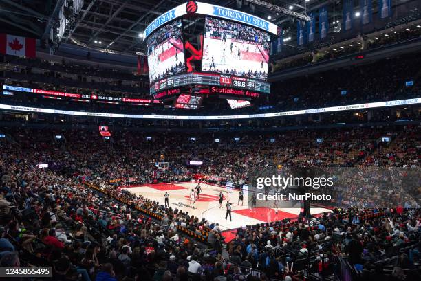 Toronto, ON, Canada Overall view of Scotiabank Arena during the Toronto Raptors vs LA Clippers NBA regular season game at Scotiabank Arena