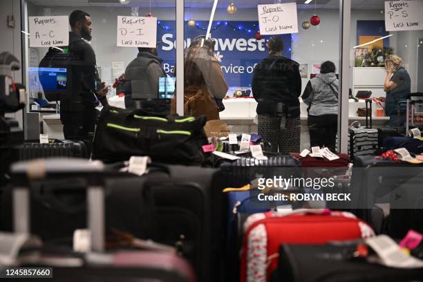 Southwest Airlines customers, some of whom arrived in Los Angeles days earlier via other transportation after their Southwest flight was cancelled,...
