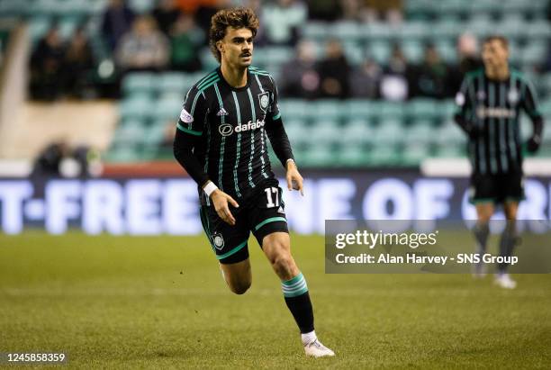 Celtic's Jota during a cinch Premiership match between Hibernian and Celtic at Easter Road, on December 28 in Edinburgh, Scotland.