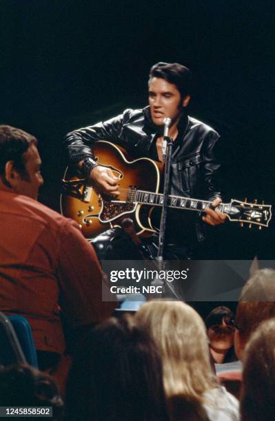 Pictured: Elvis Presley during his '68 Comeback Special on NBC --