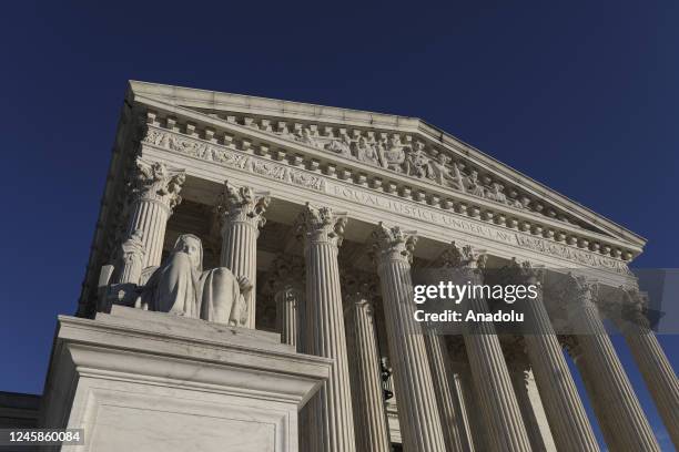 The Supreme Court of the United States building are seen in Washington D.C., United States on December 28, 2022.