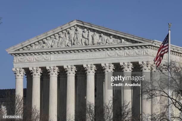 The Supreme Court of the United States building are seen in Washington D.C., United States on December 28, 2022.