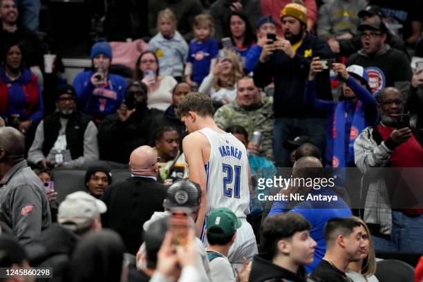 Moritz Wagner of the Orlando Magic is ejected from the game against the Detroit Pistons during the second quarter at Little Caesars Arena on December...